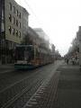 Tram in downtown, Mannheim, Almanya, Avrupa