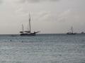 Yacht near the beach, Palm Beach, Aruba, America