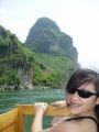 On the Li river (Lijiang) with the sight on wonderful mountains, Li jiang-Guilin cruising river, סין, אסיה