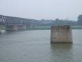 View from the end of Short Bridge looking at Korea, Dandong, סין, אסיה