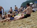 The beach of Bang chuidao Jingqu (note the sunglasses of Chinese: algae!) , داليان, الصين, آسيا