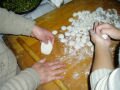 We rolls them in ball then one them put flat , Chinese ravioli recipe, סין, אסיה