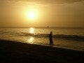 Coucher de soleil sur la plage de Grande Anse, Deshaies Grande Anse, Guadeloupe, Amérique