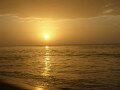 Plage de Grande Anse, coucher de soleil, Deshaies Grande Anse, Guadeloupe, Amérique