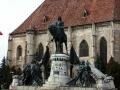 Church of St Michael and King Matthias Corvinus of Hungary`s equestrial statue
